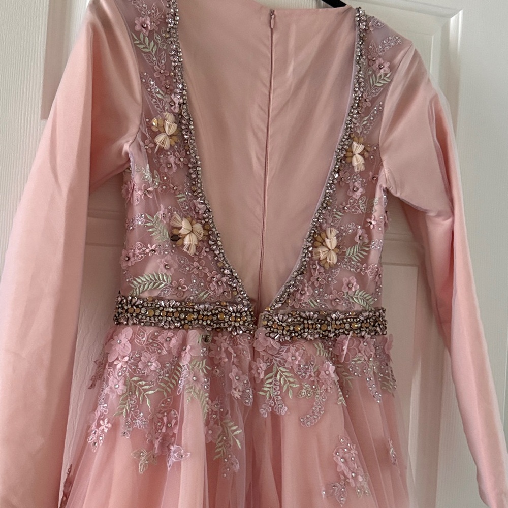 Mac Duggal Pink Embellished over skirt gown - Picture 8 of 10